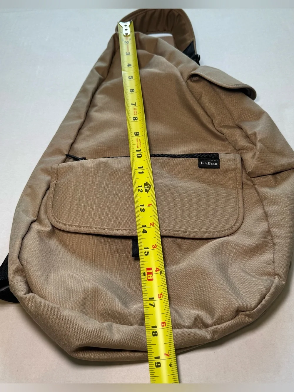L.L.Bean AmeriBag Healthy Back Sling Bag Tan Vintage Outdoor